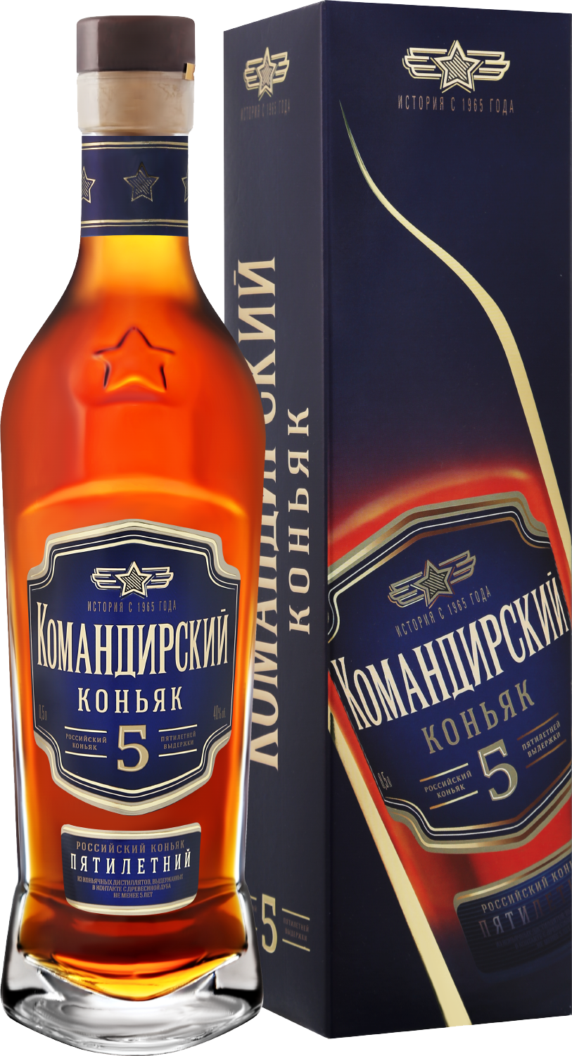 Командирский 5 лет в подарочной упаковке - 0.5&nbsp;л